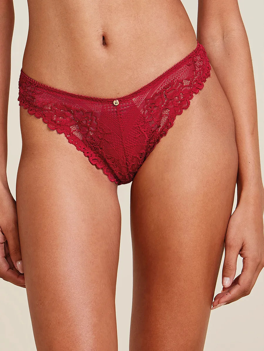 Calcinha Fio Dental Em Renda Vermelho Zaire