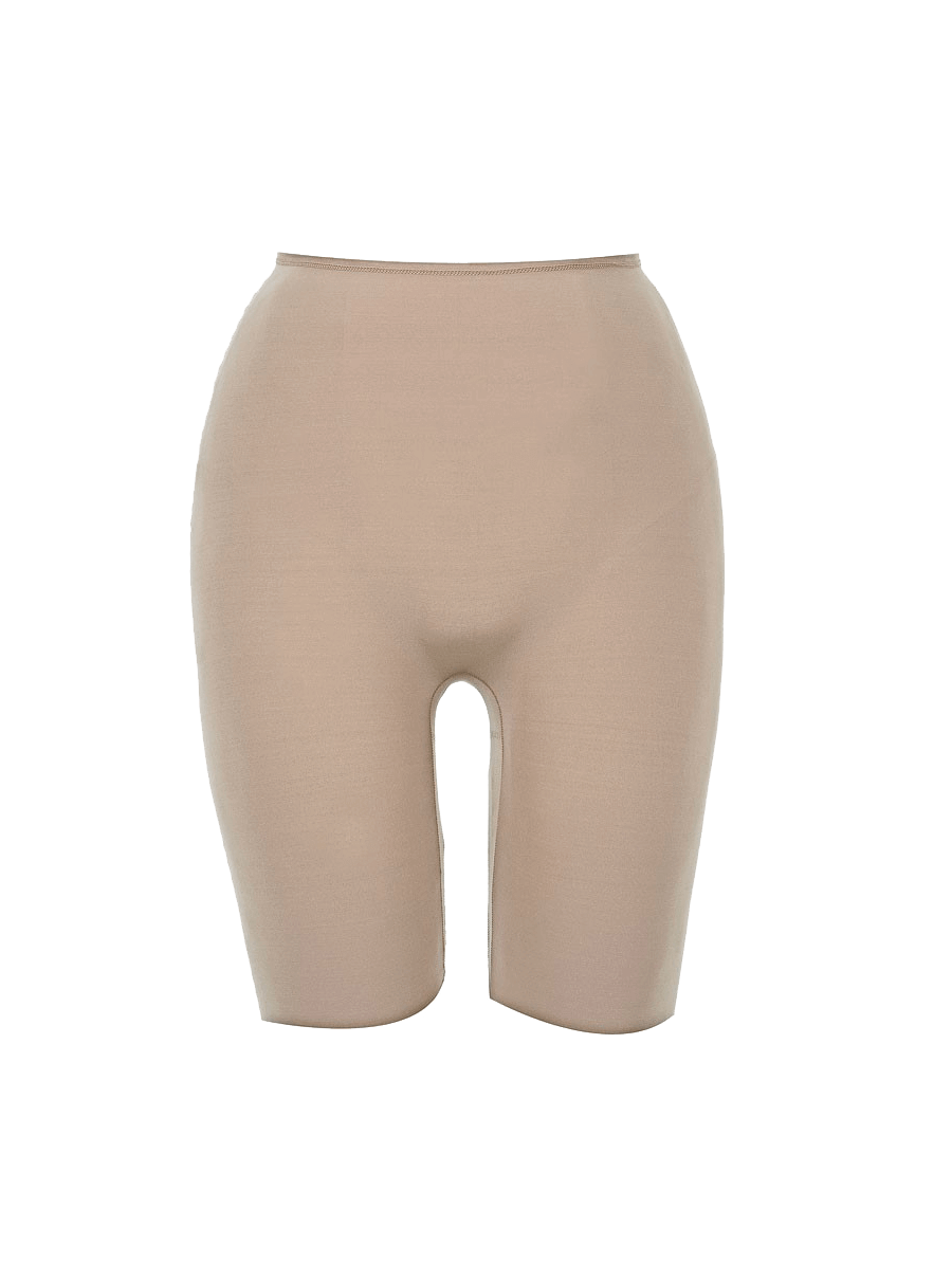 Bermuda Longa Em Microfibra Bege Camurca