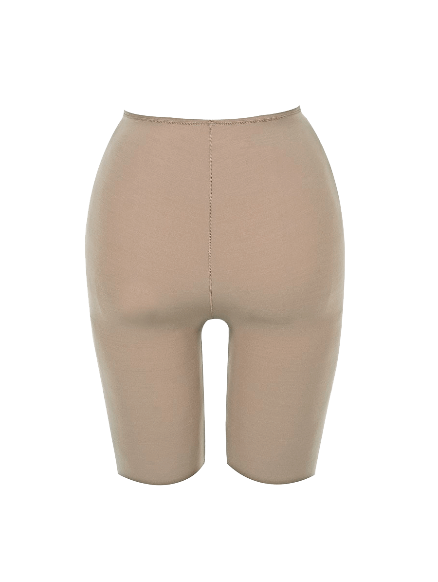 Bermuda Longa Em Microfibra Bege Camurca