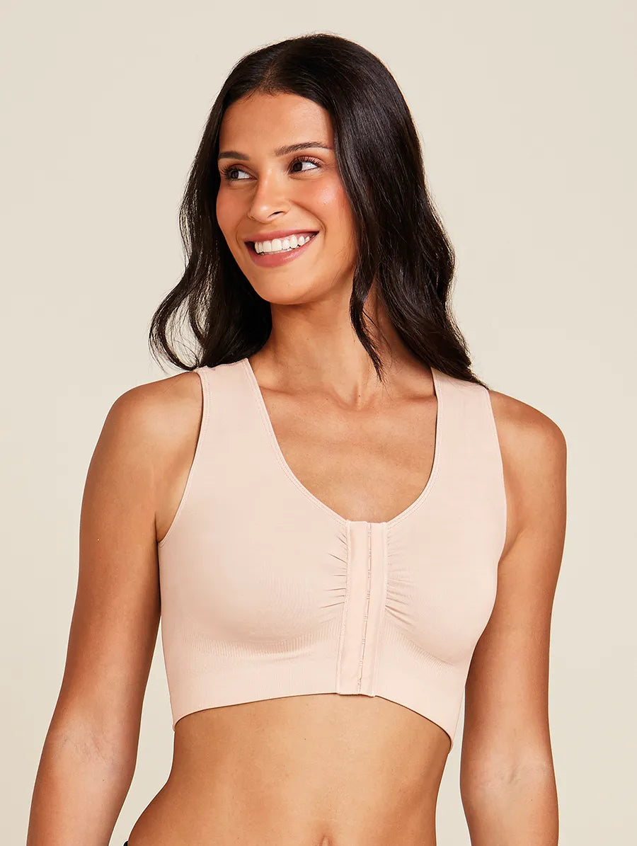 Sutiã Regata Fecho Frontal Fit Shape Bege Ballet