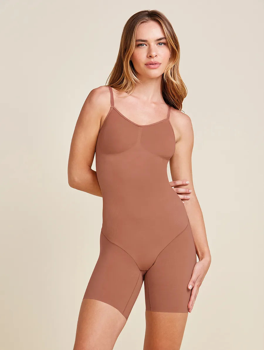 Body Com Bermuda Modelador Fit Shape Caramelo Saloon