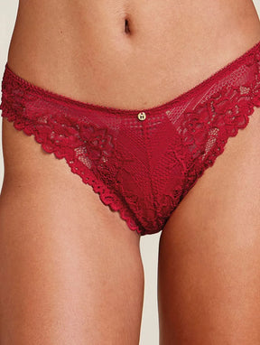 Calcinha Fio Dental Em Renda Vermelho Zaire