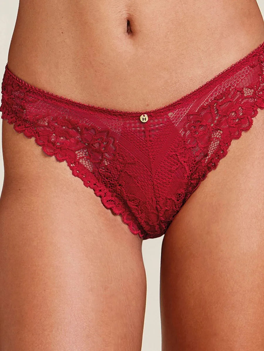 Calcinha Fio Dental Em Renda Vermelho Zaire