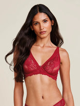 Sutiã Triângulo Com Aro Em Renda Vermelho Zaire